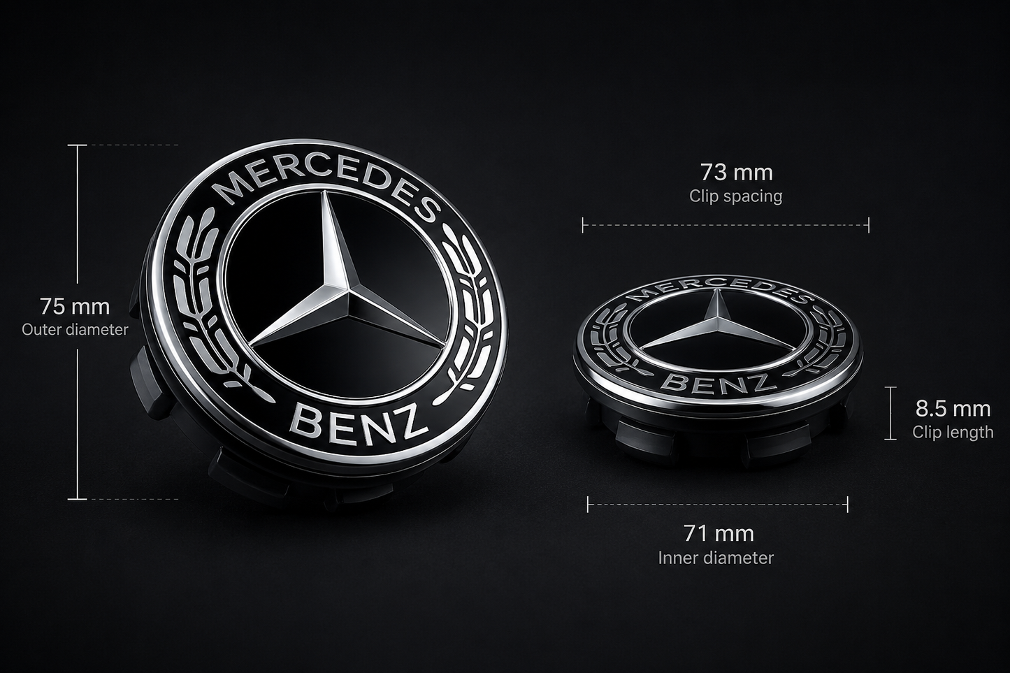 Mercedes-Benz Floating Wheel Caps
