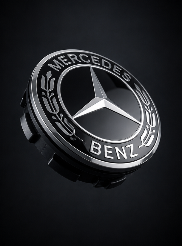 Mercedes-Benz logo on a black background